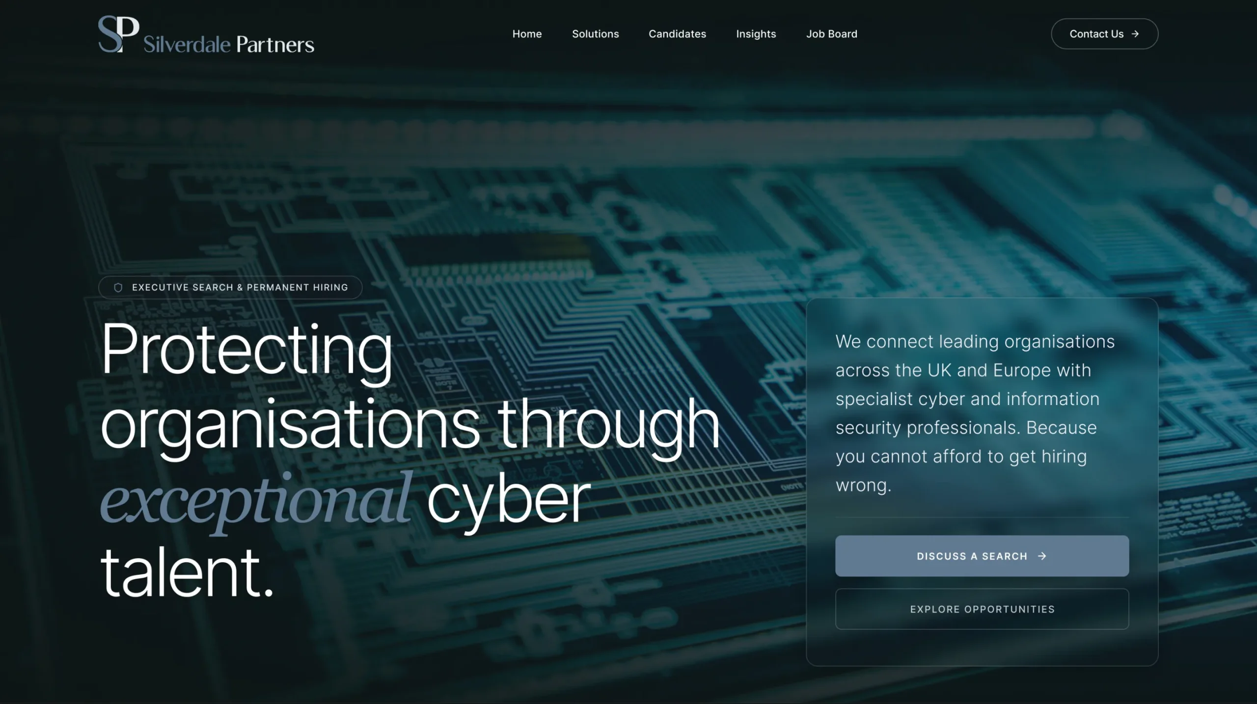 Silverdale Partners redesigned website hero