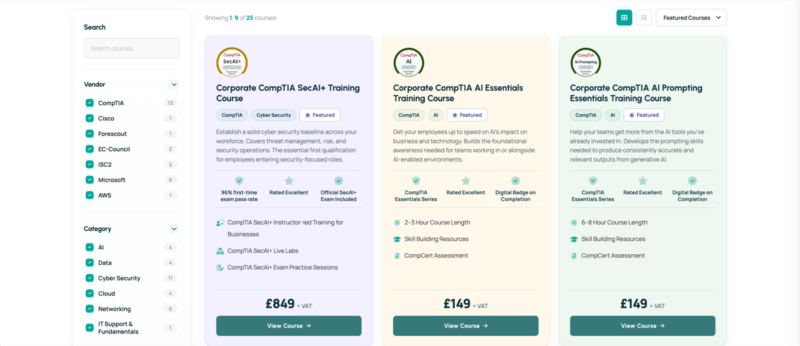 Newto Training course search section