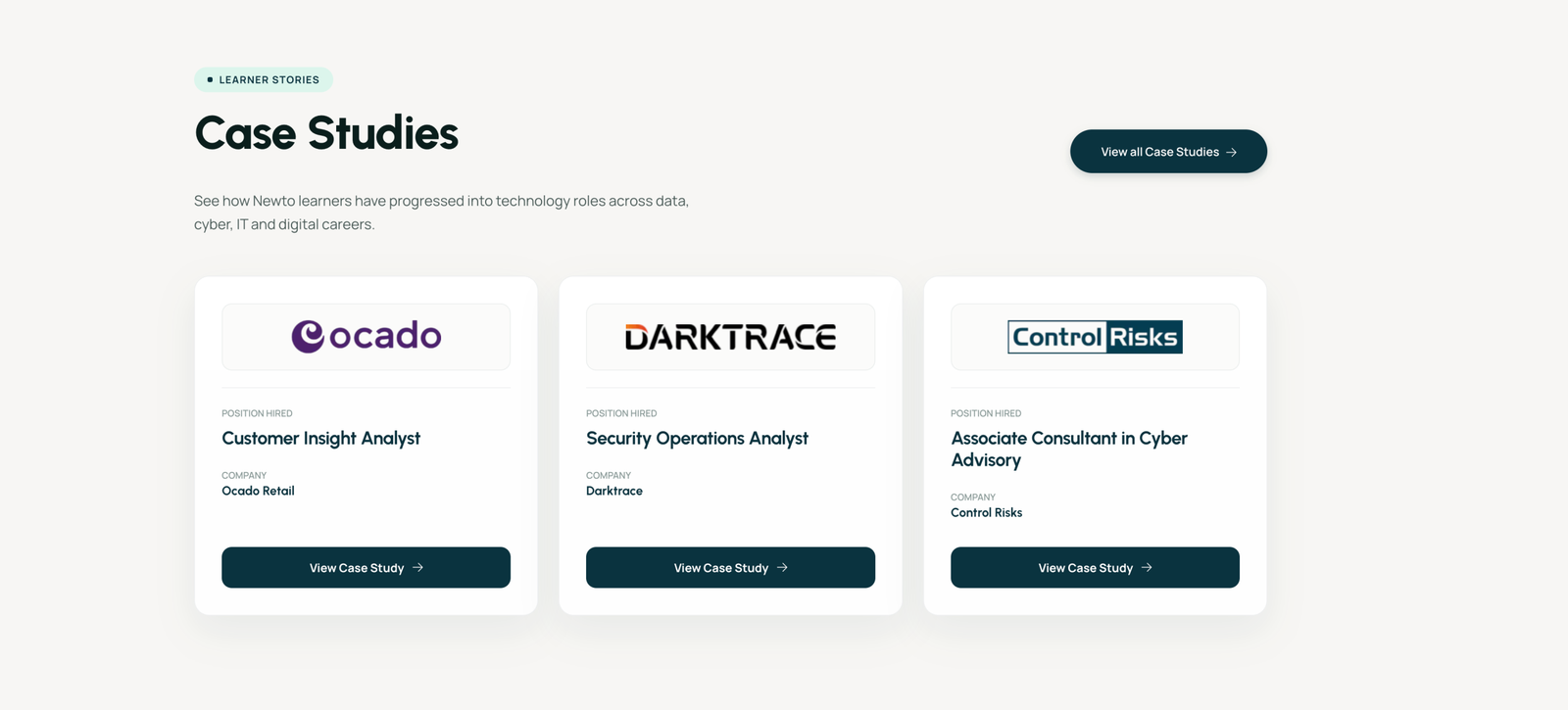 Newto Recruitment case studies section