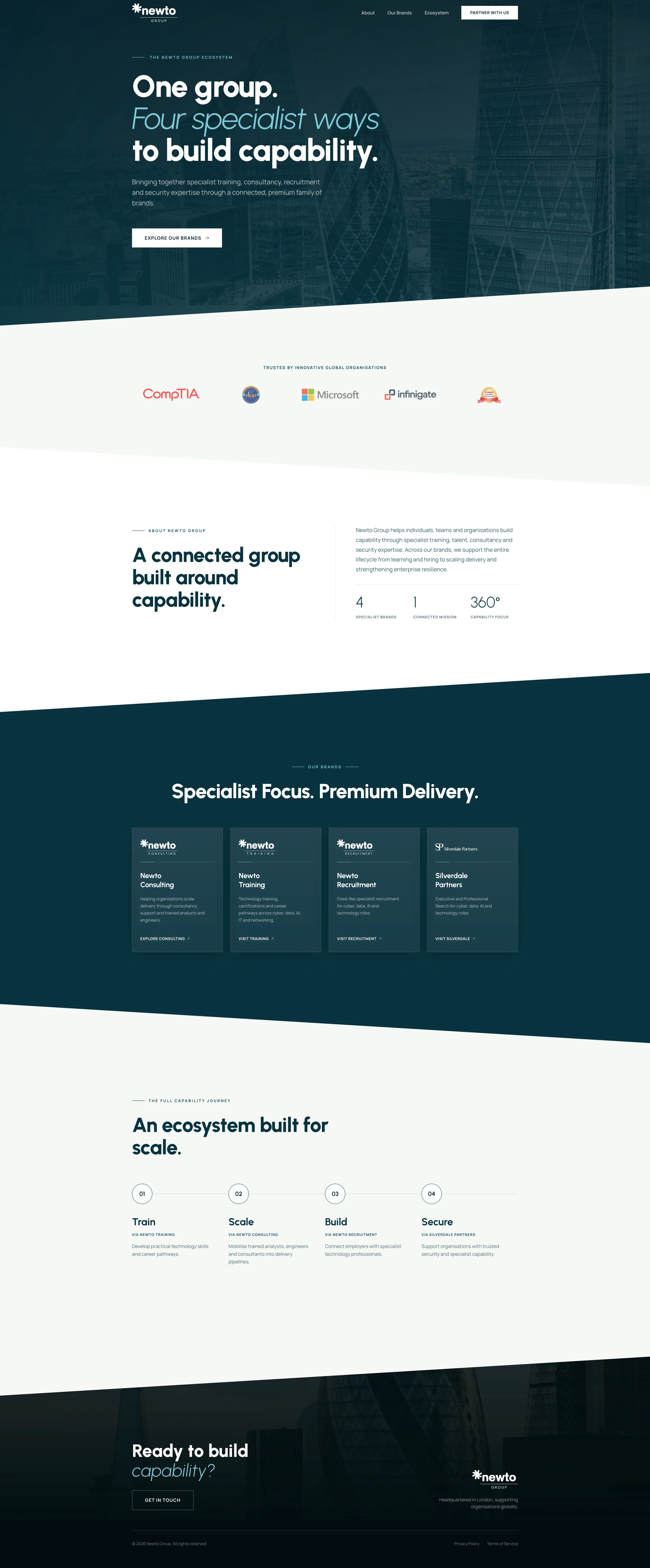 Newto Group full homepage mockup
