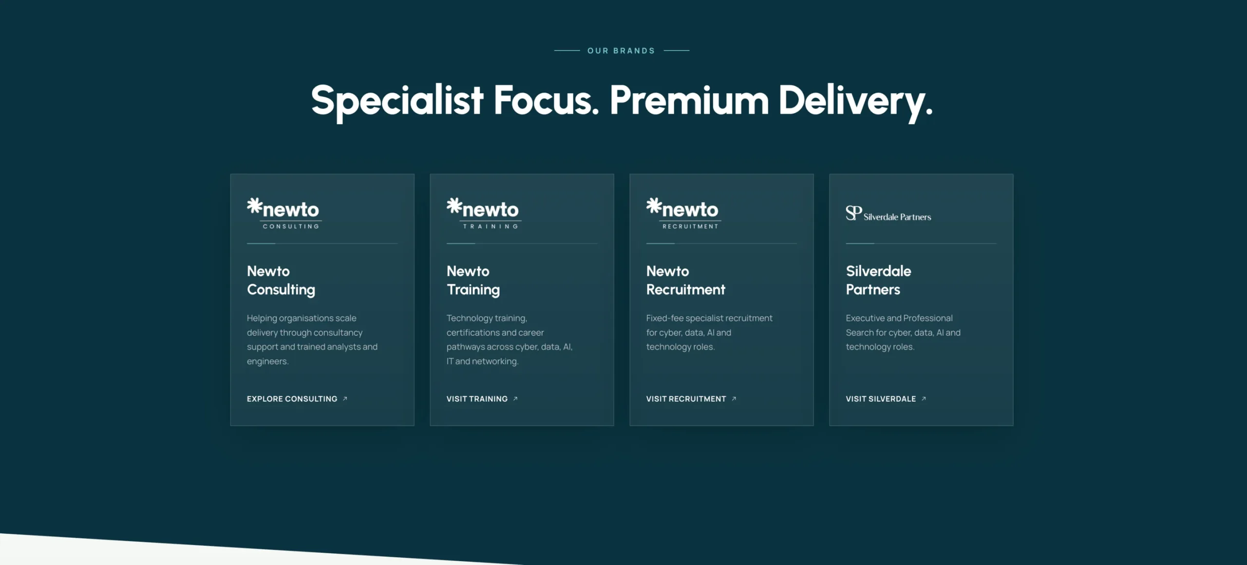 Newto Group four specialist brand cards